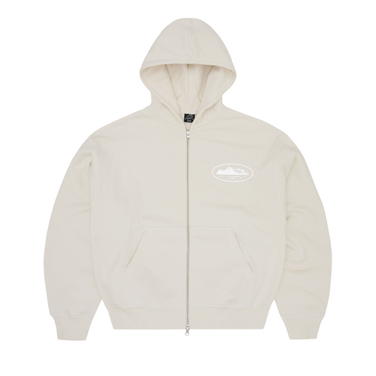 ISLAND PUFF PRINT ZIP HOODIE [OFF WHITE]