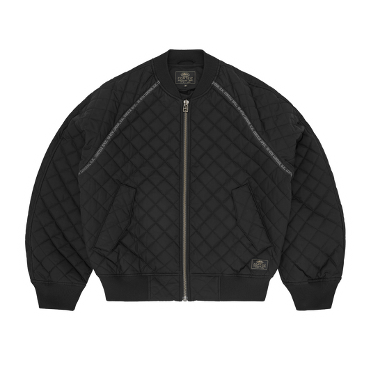 QUILTED EXCHANGE BOMBER [BLACK]